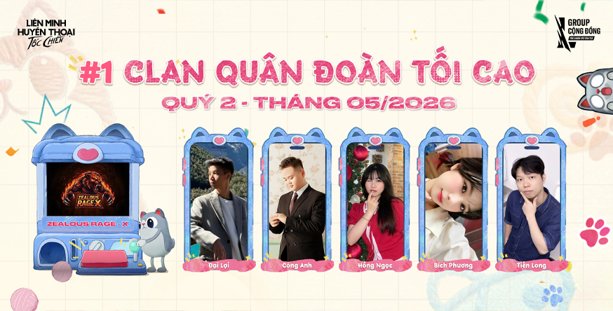 BẢNG XẾP HẠNG QUÂN ĐOÀN TỐI CAO THÁNG 5/2026