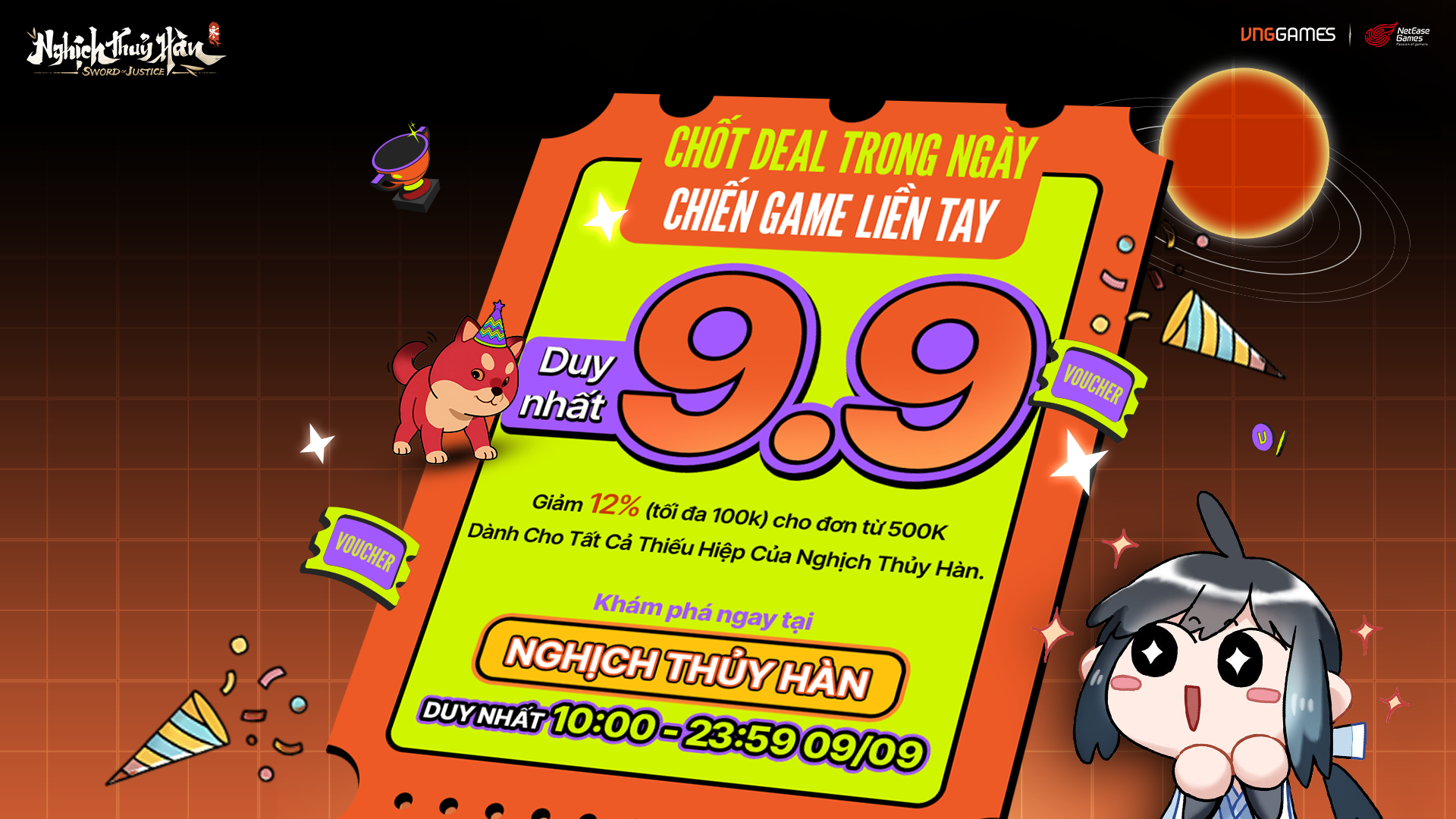 TIỂU HÀN CHỈ CÁCH CHỐT DEAL 9.9 – GIẢM 12% TỐI ĐA 100K TRÊN WEBSHOP