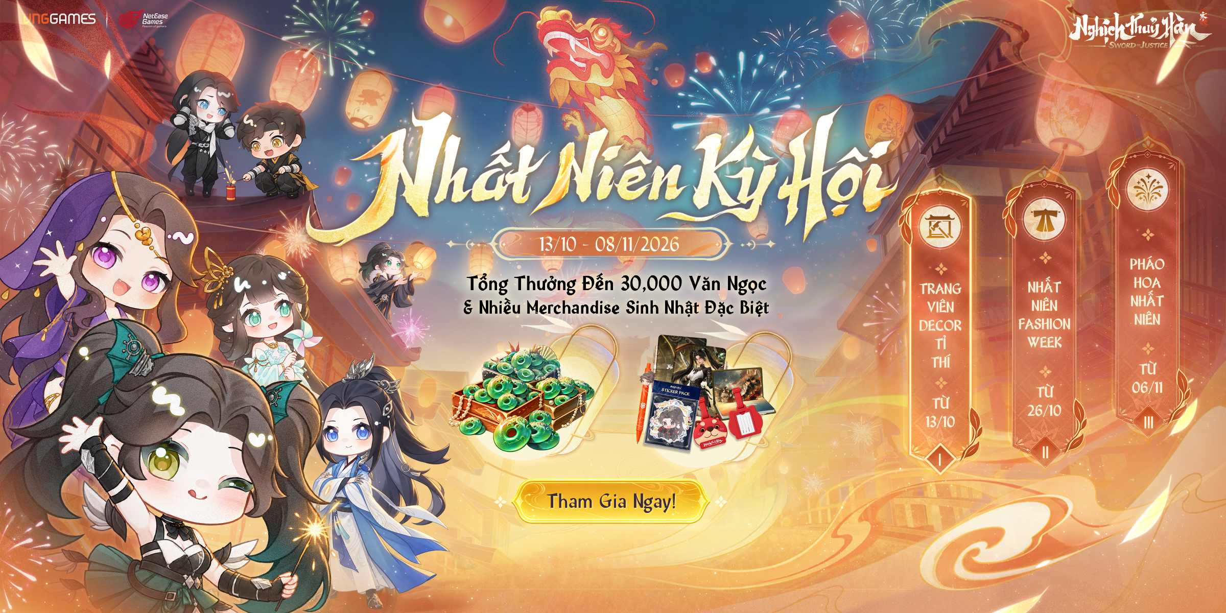 NHẤT NIÊN KỲ HỘI - CHUỖI HOẠT ĐỘNG VÀO GAME CÙNG CHUẨN BỊ SINH NHẬT 1 TUỔI NGHỊCH THỦY HÀN