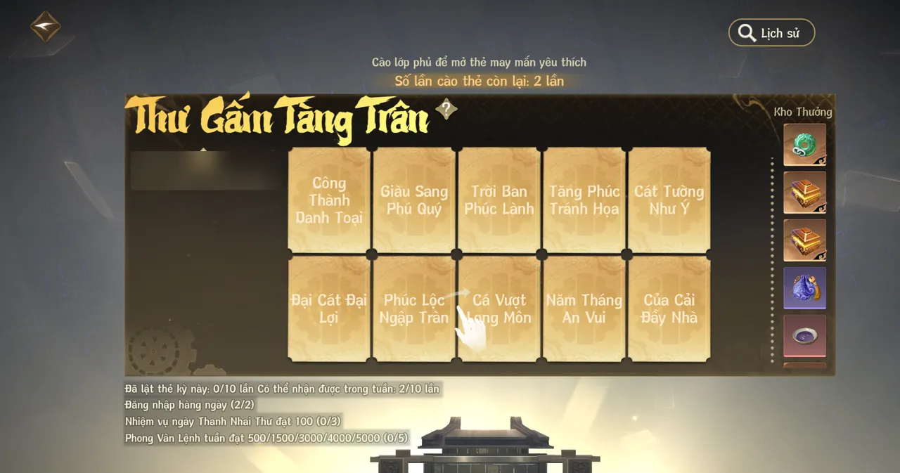 Lật Thẻ Mừng Kỷ Niệm · Trước khi cào