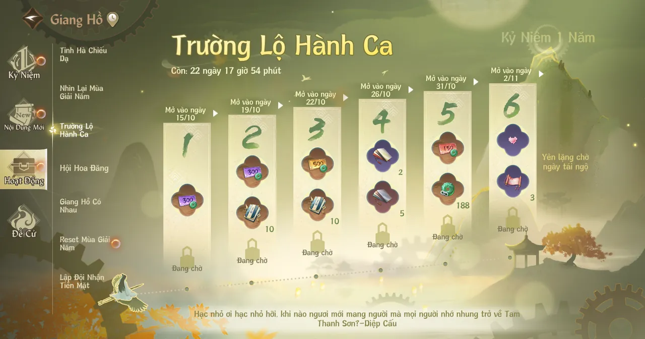 Trường Lộ Hành Ca · Giao diện