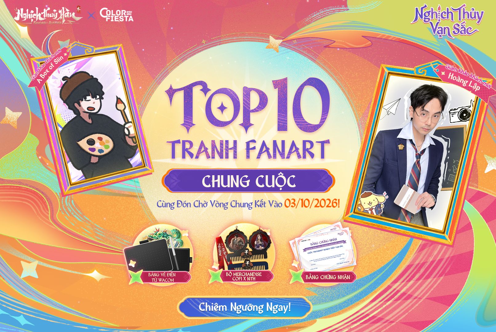 CÔNG BỐ BẢNG XẾP HẠNG TOP 10 ẤN TƯỢNG NHẤT & TOP 15 NỔI BẬT - CUỘC THI FANART NGHỊCH THỦY VẠN SẮC