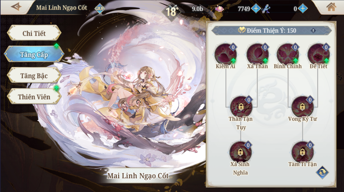 Nâng cấp kỹ năng Thiện Linh